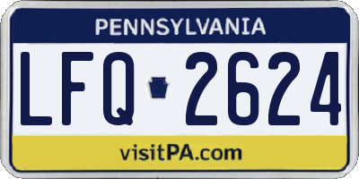PA license plate LFQ2624