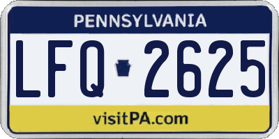 PA license plate LFQ2625