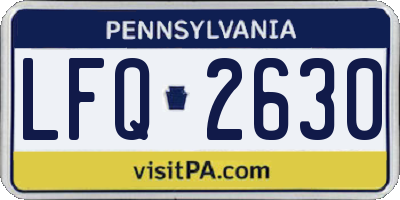 PA license plate LFQ2630