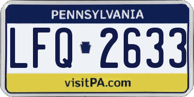PA license plate LFQ2633