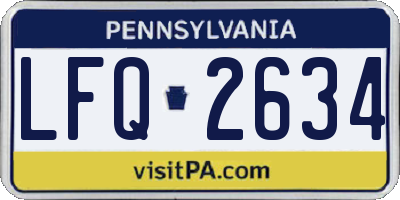 PA license plate LFQ2634