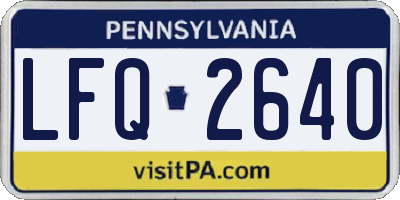 PA license plate LFQ2640