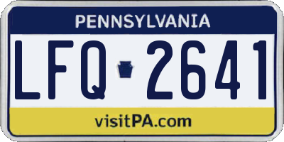 PA license plate LFQ2641