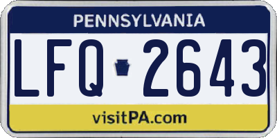PA license plate LFQ2643