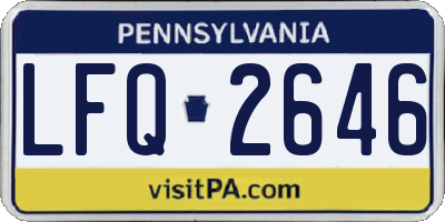 PA license plate LFQ2646