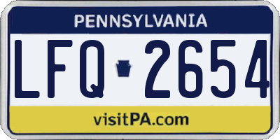 PA license plate LFQ2654