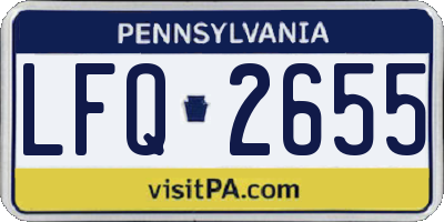 PA license plate LFQ2655