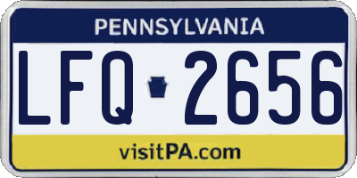 PA license plate LFQ2656