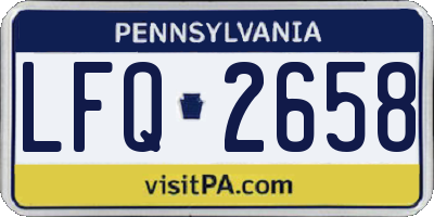PA license plate LFQ2658