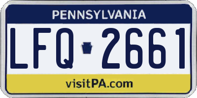 PA license plate LFQ2661