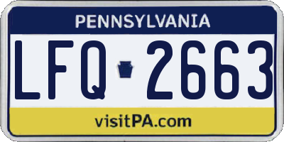 PA license plate LFQ2663