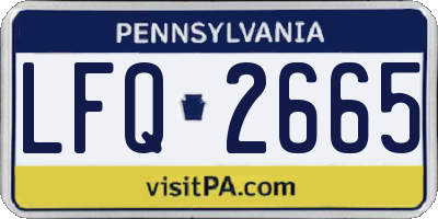 PA license plate LFQ2665