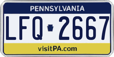 PA license plate LFQ2667
