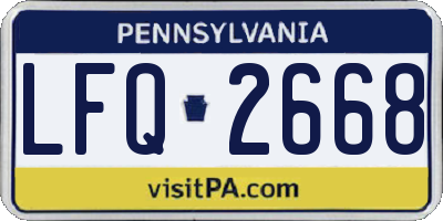 PA license plate LFQ2668