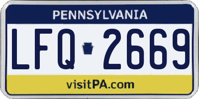 PA license plate LFQ2669