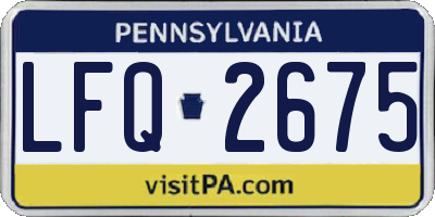 PA license plate LFQ2675