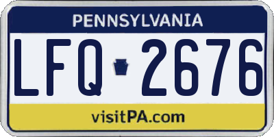 PA license plate LFQ2676