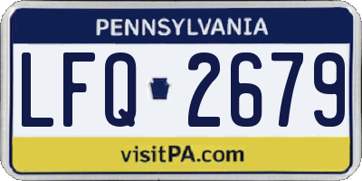 PA license plate LFQ2679