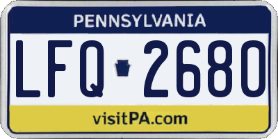 PA license plate LFQ2680