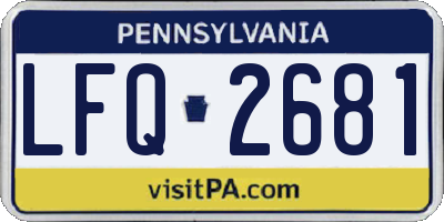 PA license plate LFQ2681