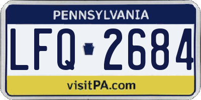 PA license plate LFQ2684