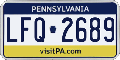 PA license plate LFQ2689