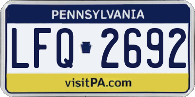 PA license plate LFQ2692