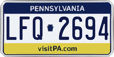 PA license plate LFQ2694