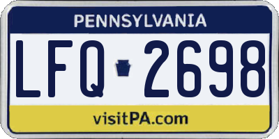 PA license plate LFQ2698