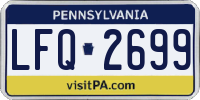PA license plate LFQ2699