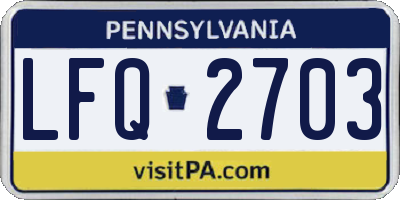 PA license plate LFQ2703