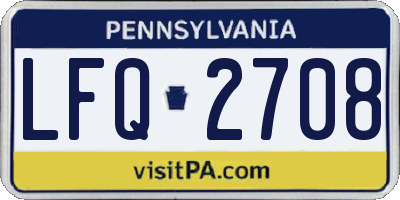 PA license plate LFQ2708