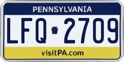 PA license plate LFQ2709