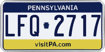 PA license plate LFQ2717