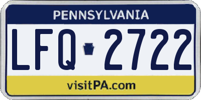 PA license plate LFQ2722
