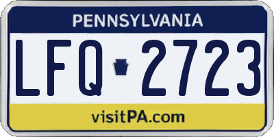PA license plate LFQ2723