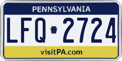 PA license plate LFQ2724
