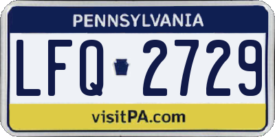 PA license plate LFQ2729