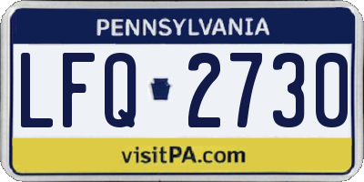PA license plate LFQ2730