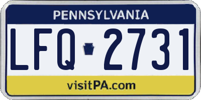 PA license plate LFQ2731
