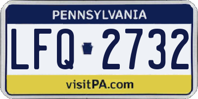 PA license plate LFQ2732