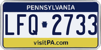 PA license plate LFQ2733