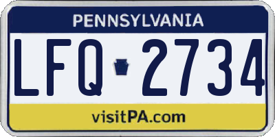 PA license plate LFQ2734
