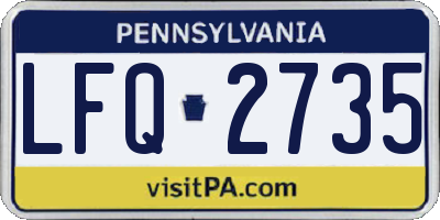 PA license plate LFQ2735