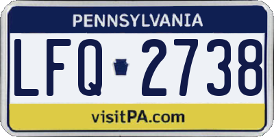 PA license plate LFQ2738