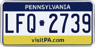 PA license plate LFQ2739