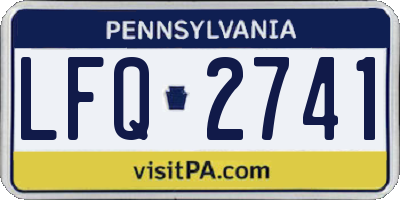 PA license plate LFQ2741