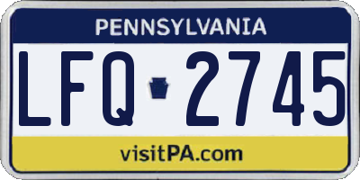 PA license plate LFQ2745