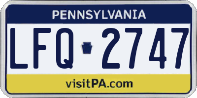 PA license plate LFQ2747