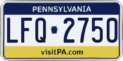PA license plate LFQ2750